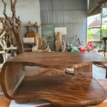 Solid Wood Coffee Table with an Organic Modern Shape