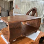 Solid Wood Coffee Table with an Organic Modern Shape