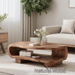 Solid Wood Coffee Table with an Organic Modern Shape
